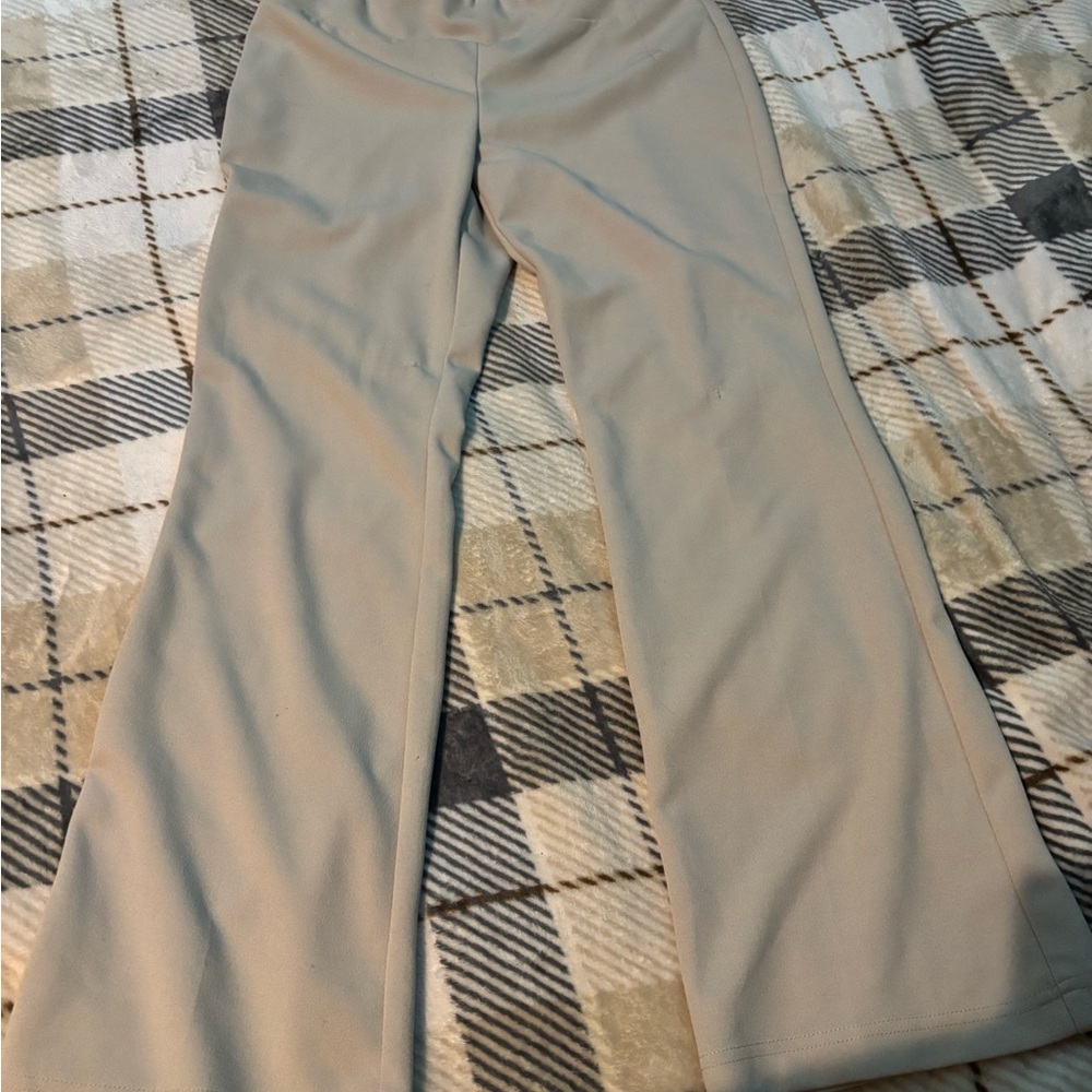 Women's Tan Straight Flowy Leg Pants